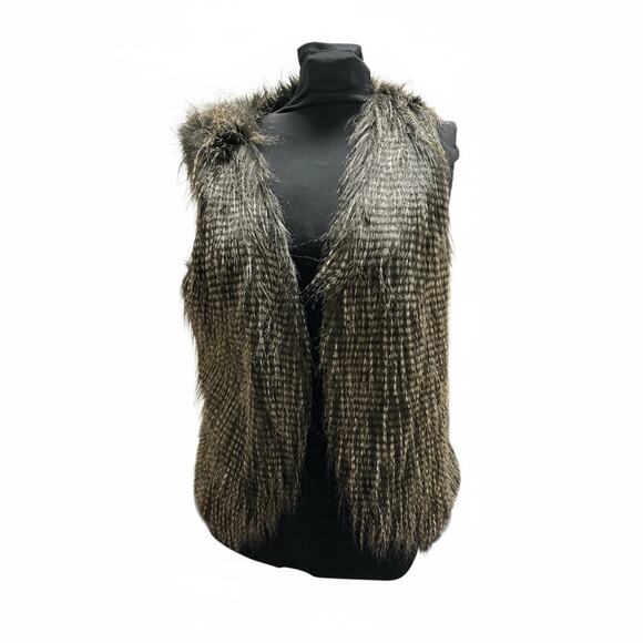 Bebe Faux Fur Vest Womens Medium Brown Ultra Soft Winter Grunge Outdoor Mobwife - Picture 6 of 6